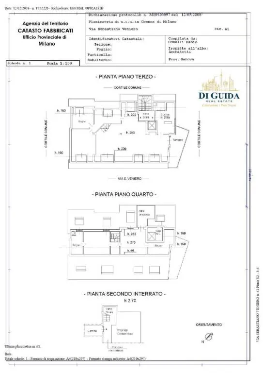 Planimetria – Attico in vendita a Monte Rosa – Lotto, Milano | Di Guida Real Estate