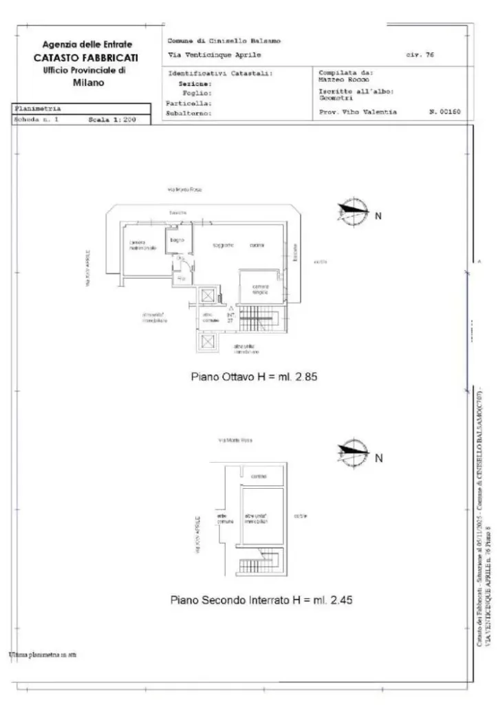 Planimetria – Appartamento in vendita a Bellaria, Cinisello Balsamo | Di Guida Real Estate