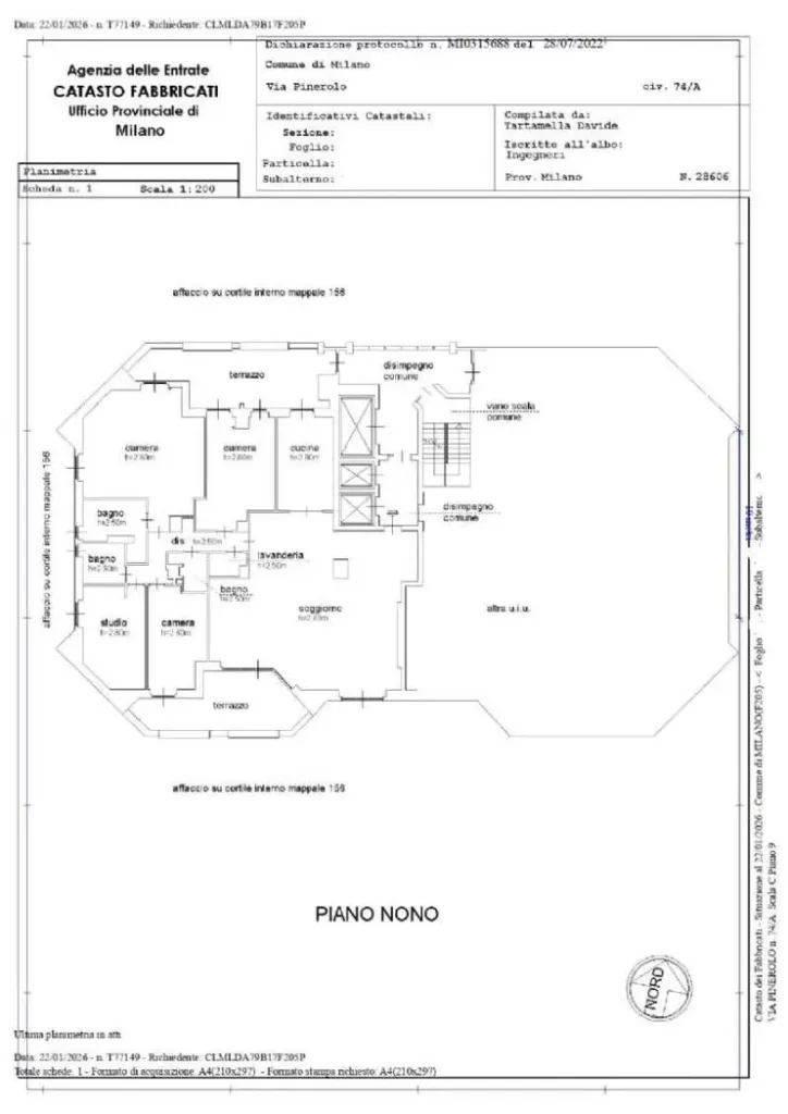 Planimetria – Appartamento in affitto a San Siro, Milano | Di Guida Real Estate